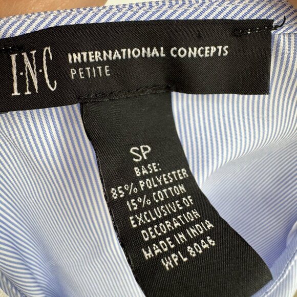 INC International Concepts Embroidered Wrap Top woman’s size small petite bishop - Picture 11 of 14